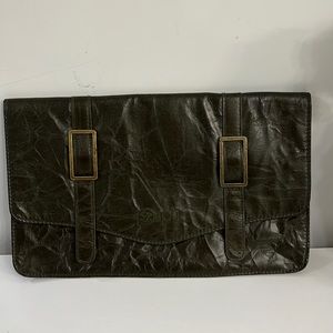 SPLIT Leather Clutch with Buckles